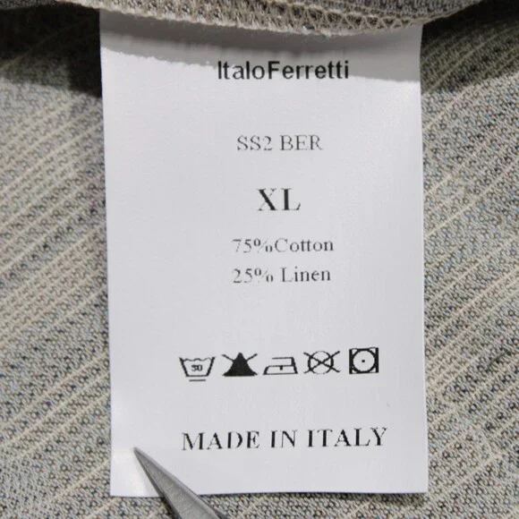 Italo Ferretti NWT Chino / Bermuda Shorts Size XL in Gray Melange Cotton & Linen
